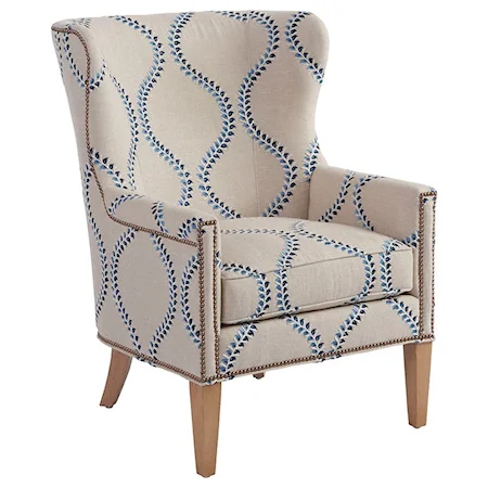 Avery Wing Chair with Nailhead Border